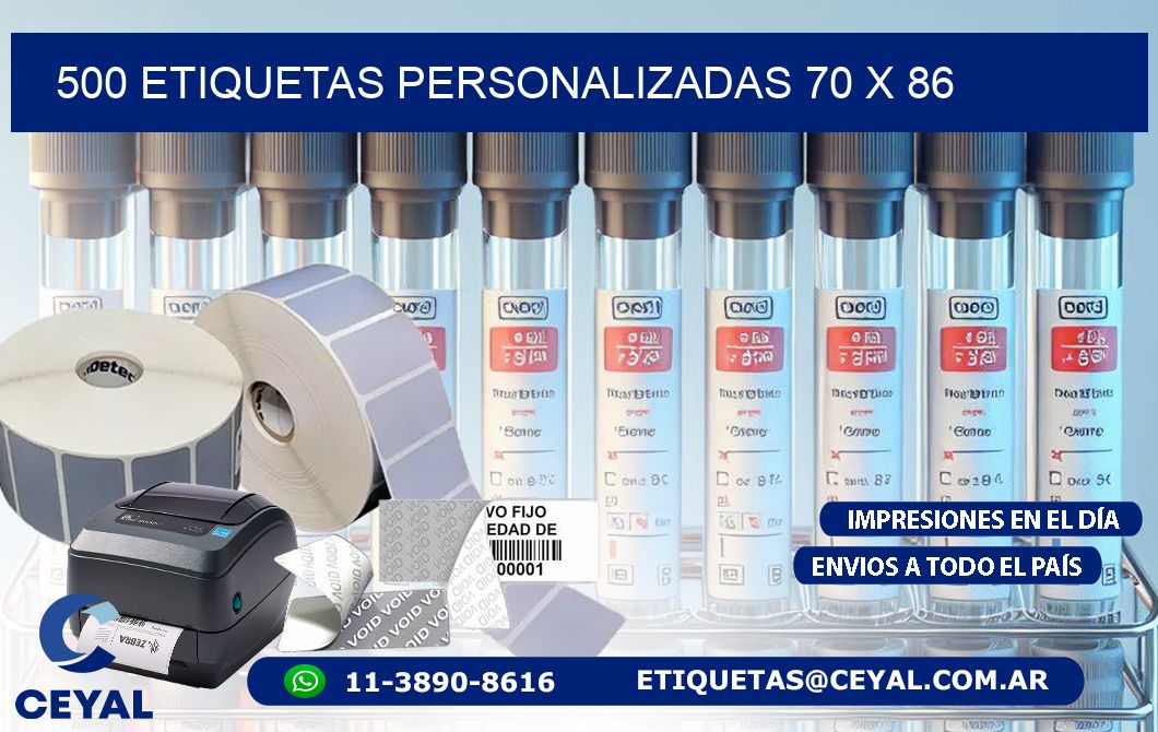 500 ETIQUETAS PERSONALIZADAS 70 x 86