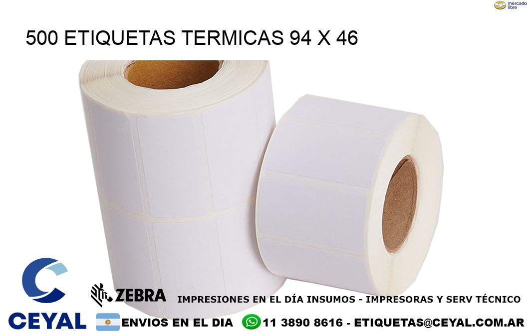 500 ETIQUETAS TERMICAS 94 x 46