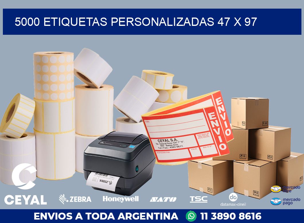 5000 ETIQUETAS PERSONALIZADAS 47 x 97