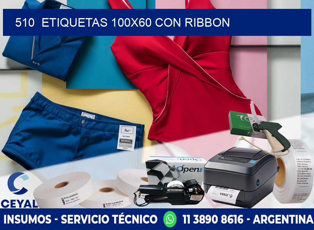 510 ETIQUETAS 100X60 CON RIBBON