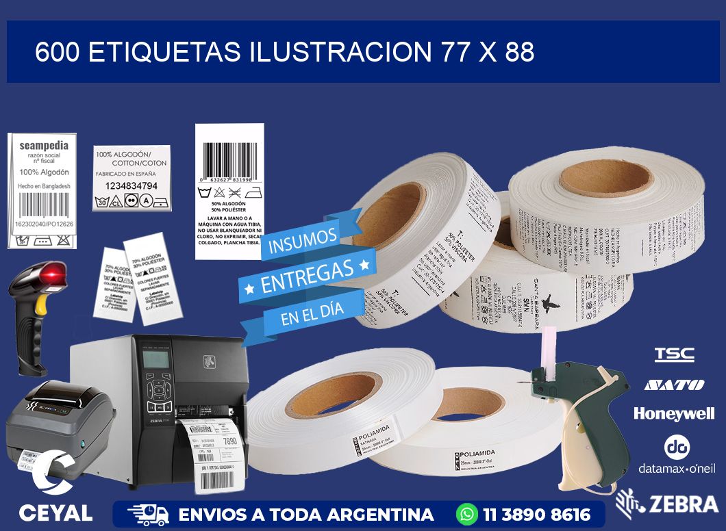 600 ETIQUETAS ILUSTRACION 77 x 88