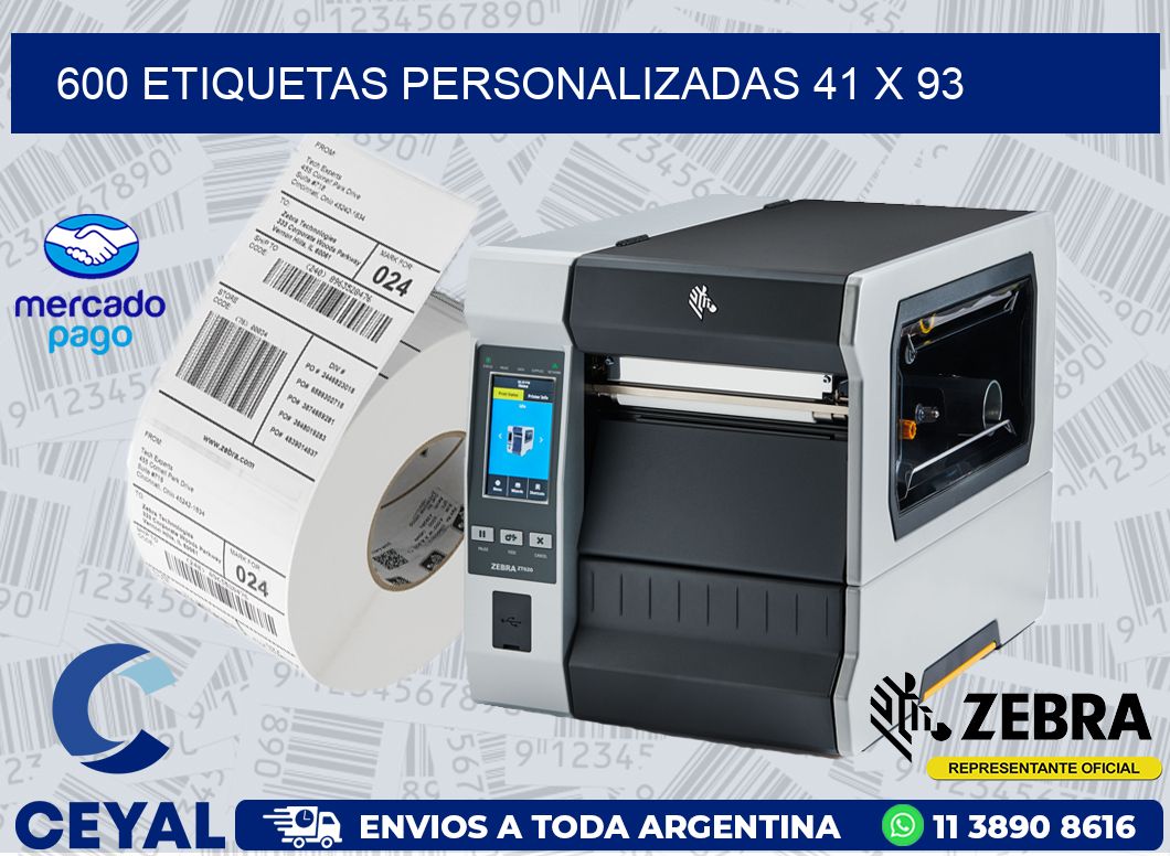 600 ETIQUETAS PERSONALIZADAS 41 x 93