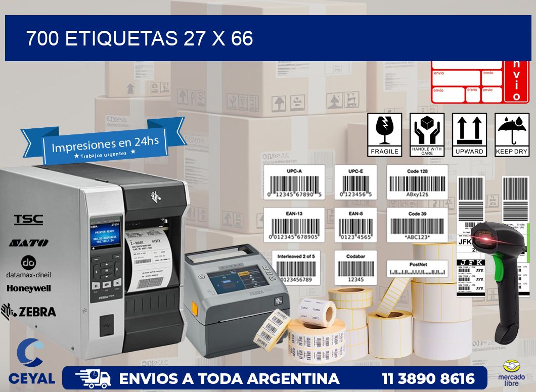 700 ETIQUETAS 27 x 66