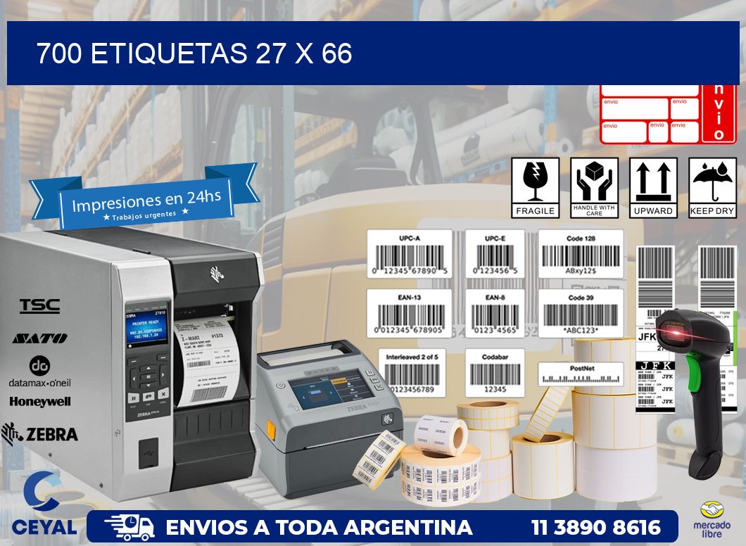 700 ETIQUETAS 27 x 66