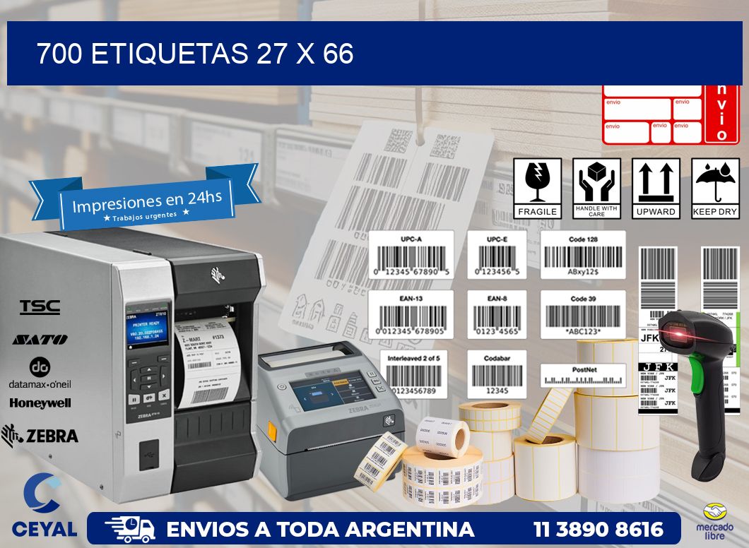 700 ETIQUETAS 27 x 66