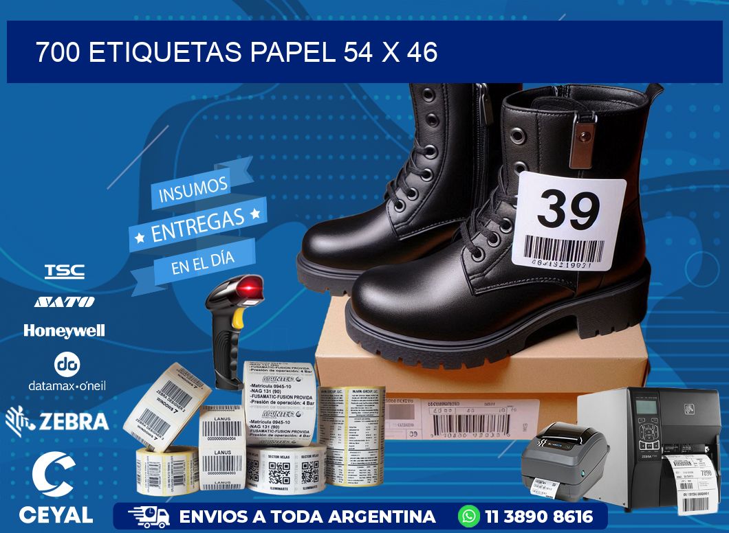 700 ETIQUETAS PAPEL 54 x 46
