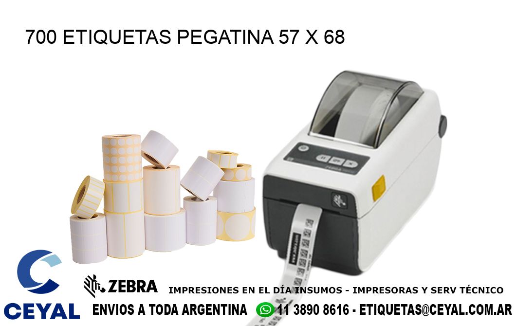 700 ETIQUETAS PEGATINA 57 x 68