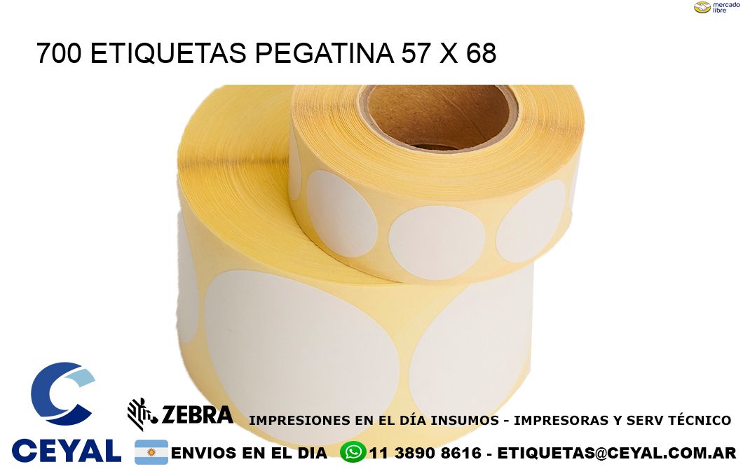 700 ETIQUETAS PEGATINA 57 x 68