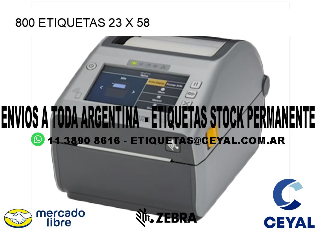 800 ETIQUETAS 23 x 58