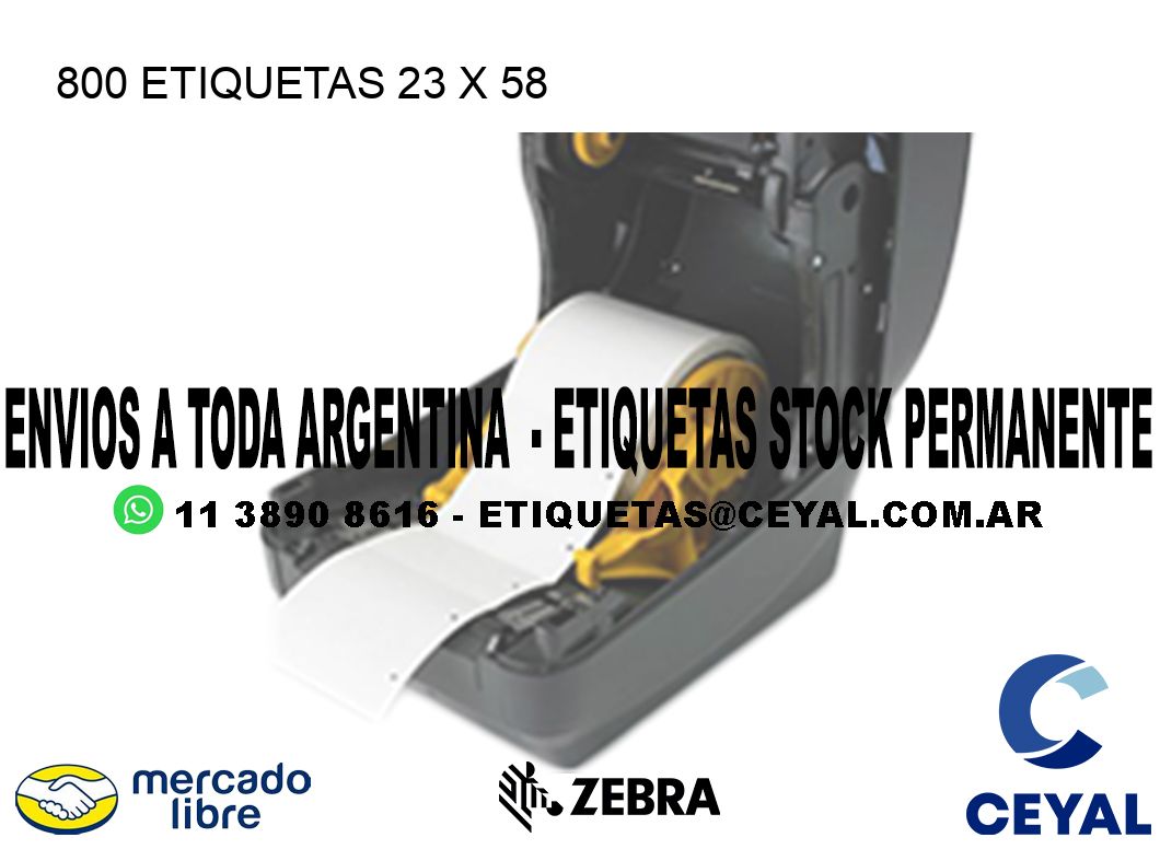 800 ETIQUETAS 23 x 58