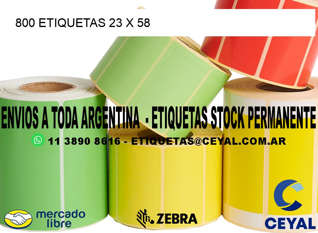 800 ETIQUETAS 23 x 58