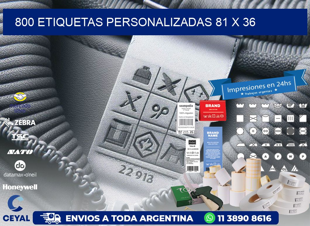 800 ETIQUETAS PERSONALIZADAS 81 x 36