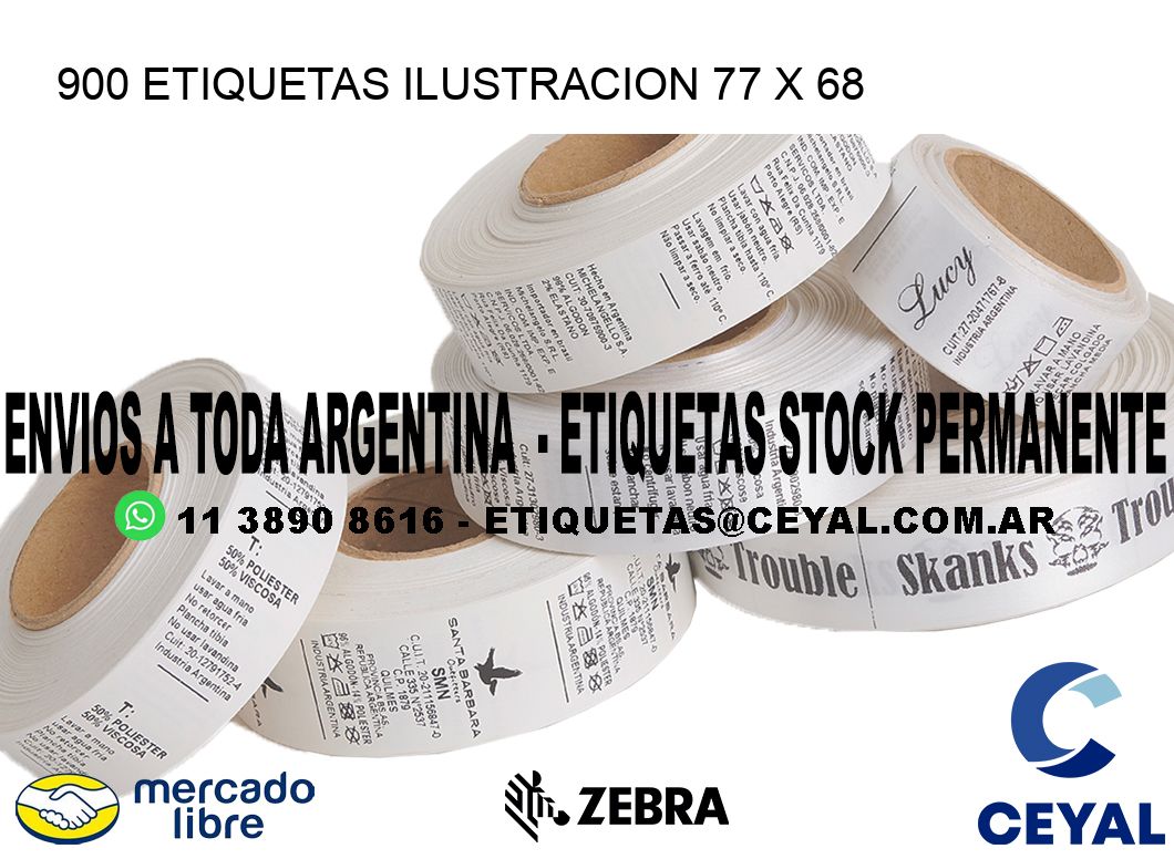 900 ETIQUETAS ILUSTRACION 77 x 68