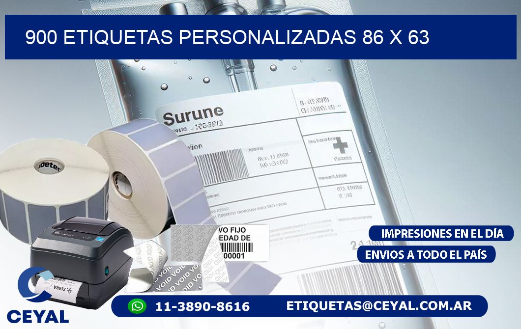 900 ETIQUETAS PERSONALIZADAS 86 x 63