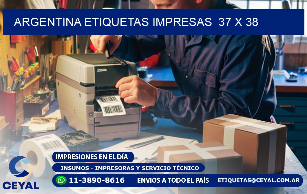 ARGENTINA ETIQUETAS IMPRESAS  37 x 38