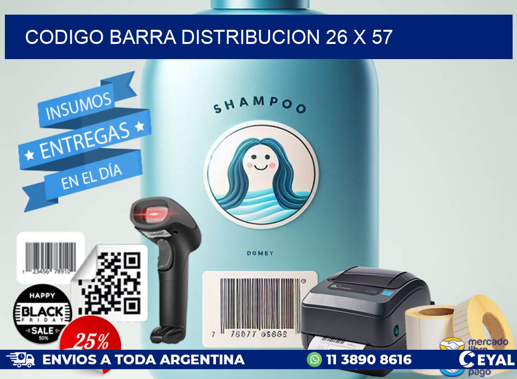 CODIGO BARRA DISTRIBUCION 26 x 57