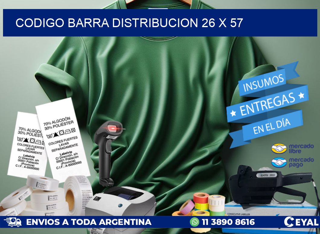 CODIGO BARRA DISTRIBUCION 26 x 57