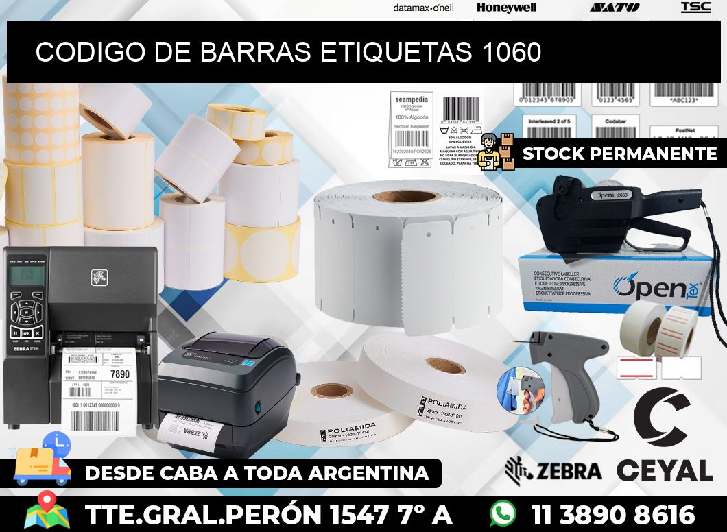 CODIGO DE BARRAS ETIQUETAS 1060