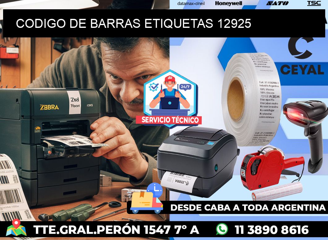 CODIGO DE BARRAS ETIQUETAS 12925