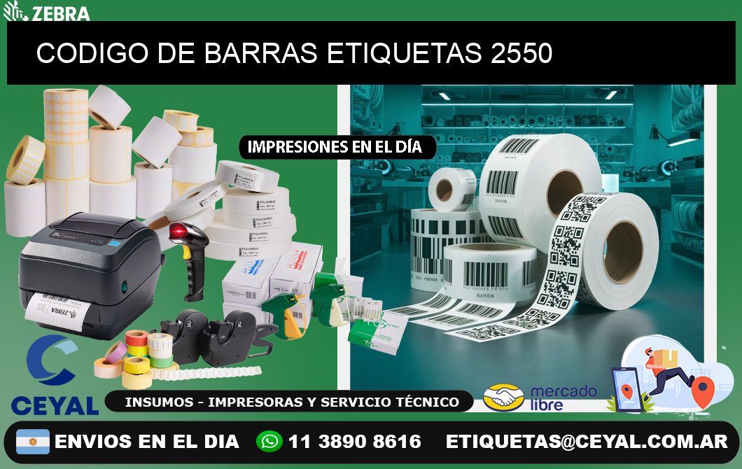 CODIGO DE BARRAS ETIQUETAS 2550