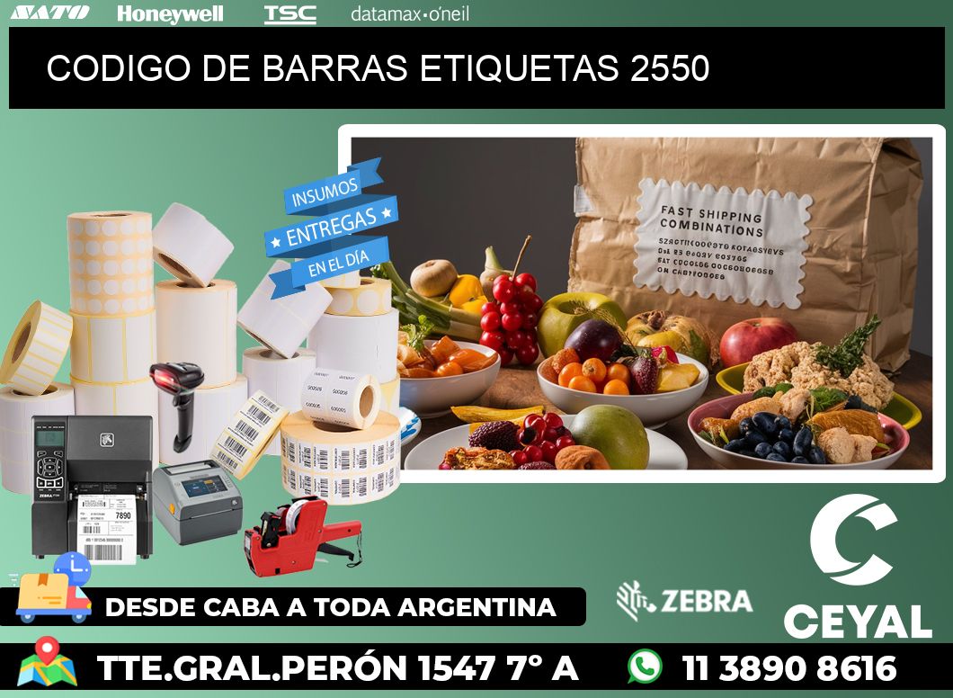 CODIGO DE BARRAS ETIQUETAS 2550