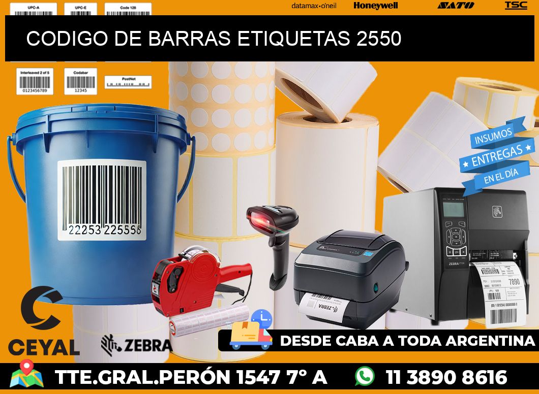 CODIGO DE BARRAS ETIQUETAS 2550