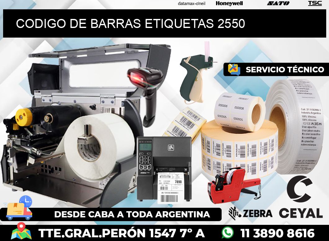 CODIGO DE BARRAS ETIQUETAS 2550