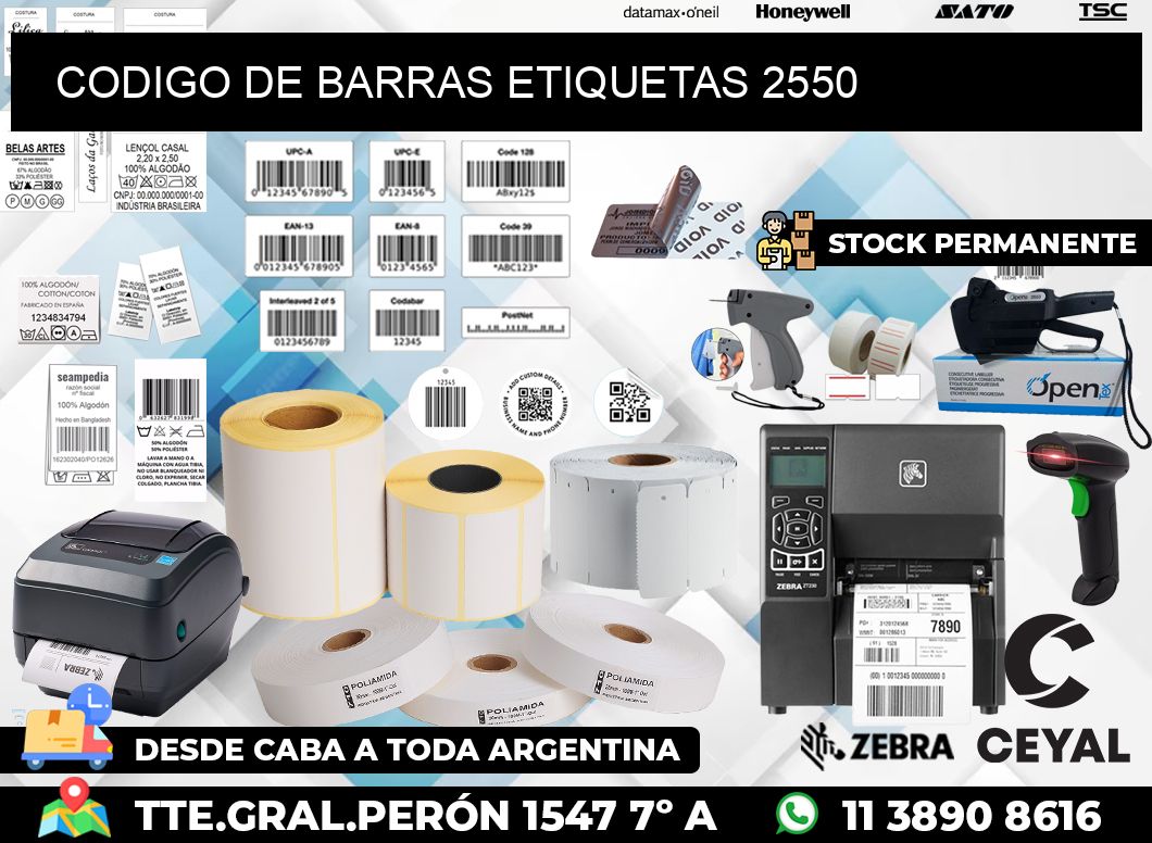 CODIGO DE BARRAS ETIQUETAS 2550