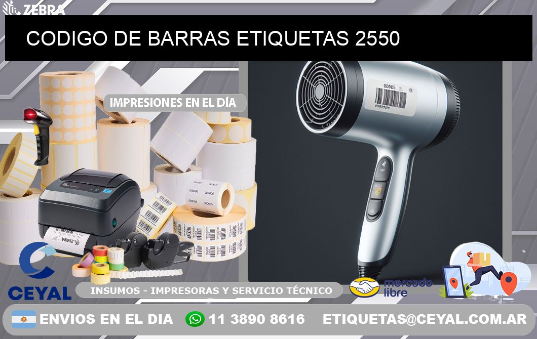 CODIGO DE BARRAS ETIQUETAS 2550