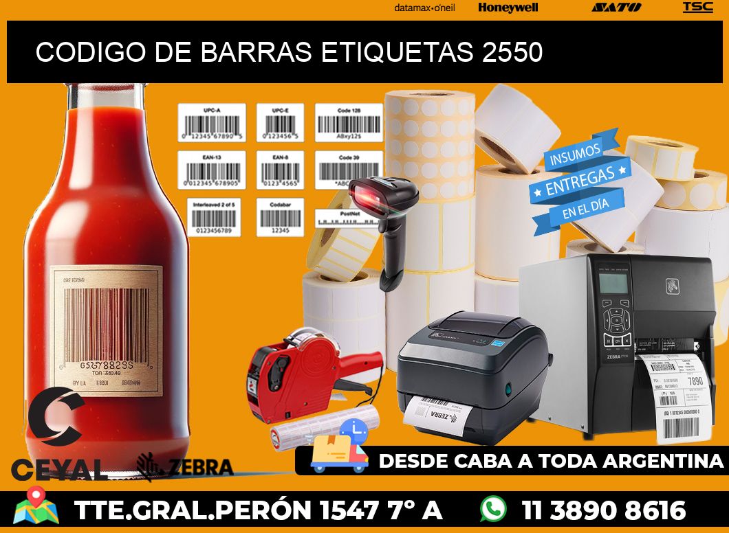 CODIGO DE BARRAS ETIQUETAS 2550