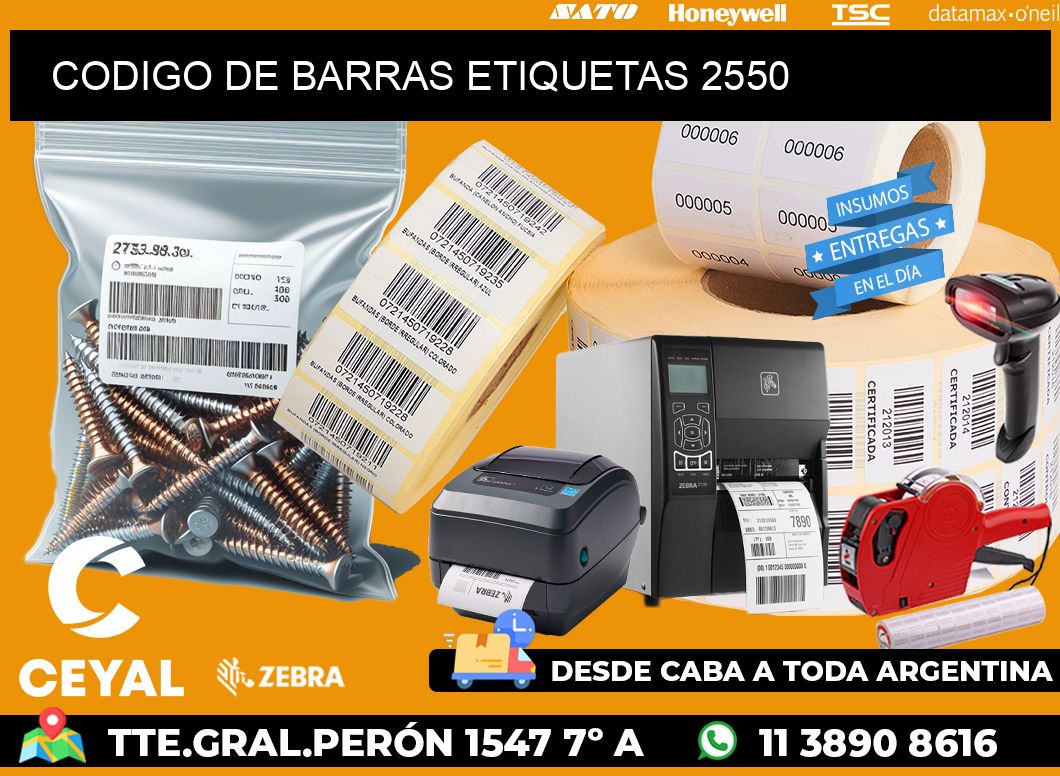 CODIGO DE BARRAS ETIQUETAS 2550