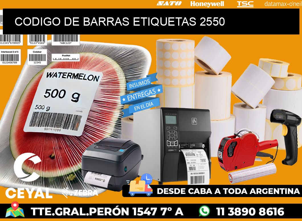 CODIGO DE BARRAS ETIQUETAS 2550