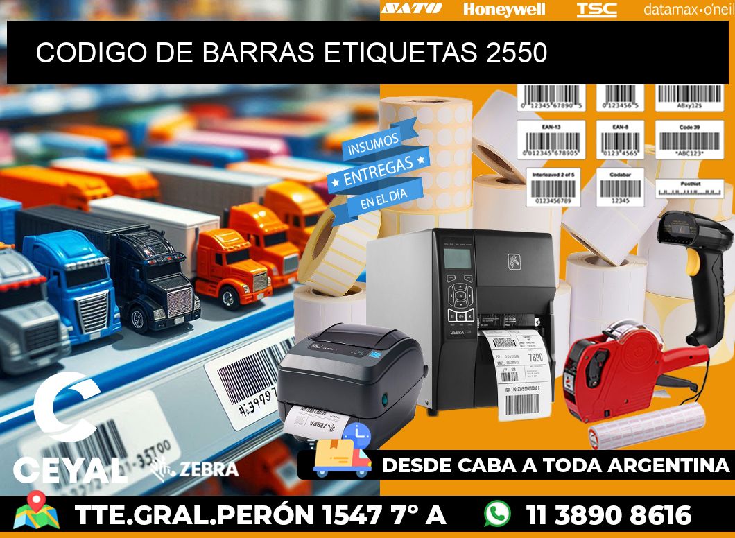 CODIGO DE BARRAS ETIQUETAS 2550