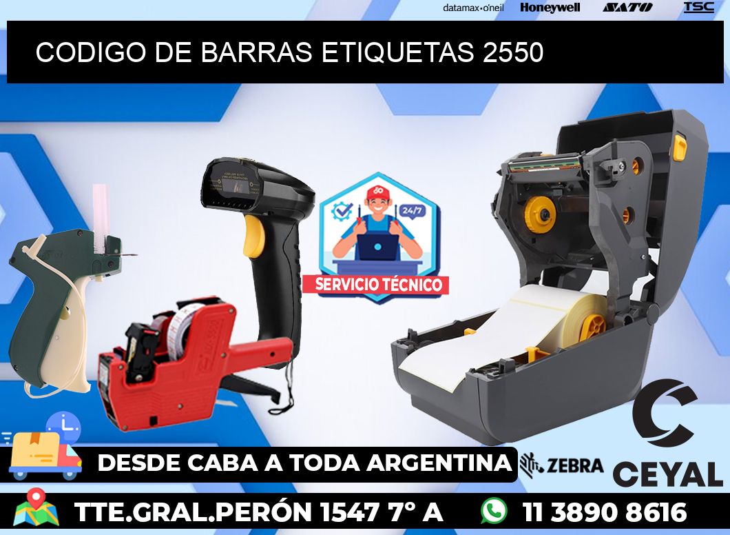 CODIGO DE BARRAS ETIQUETAS 2550