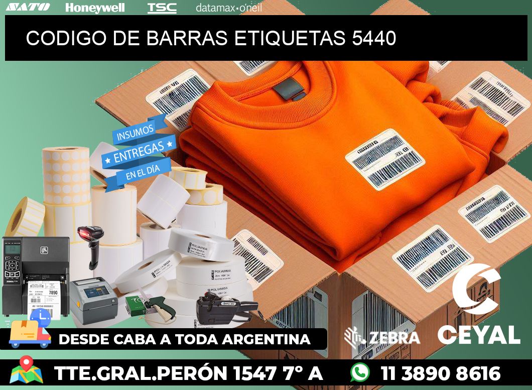 CODIGO DE BARRAS ETIQUETAS 5440