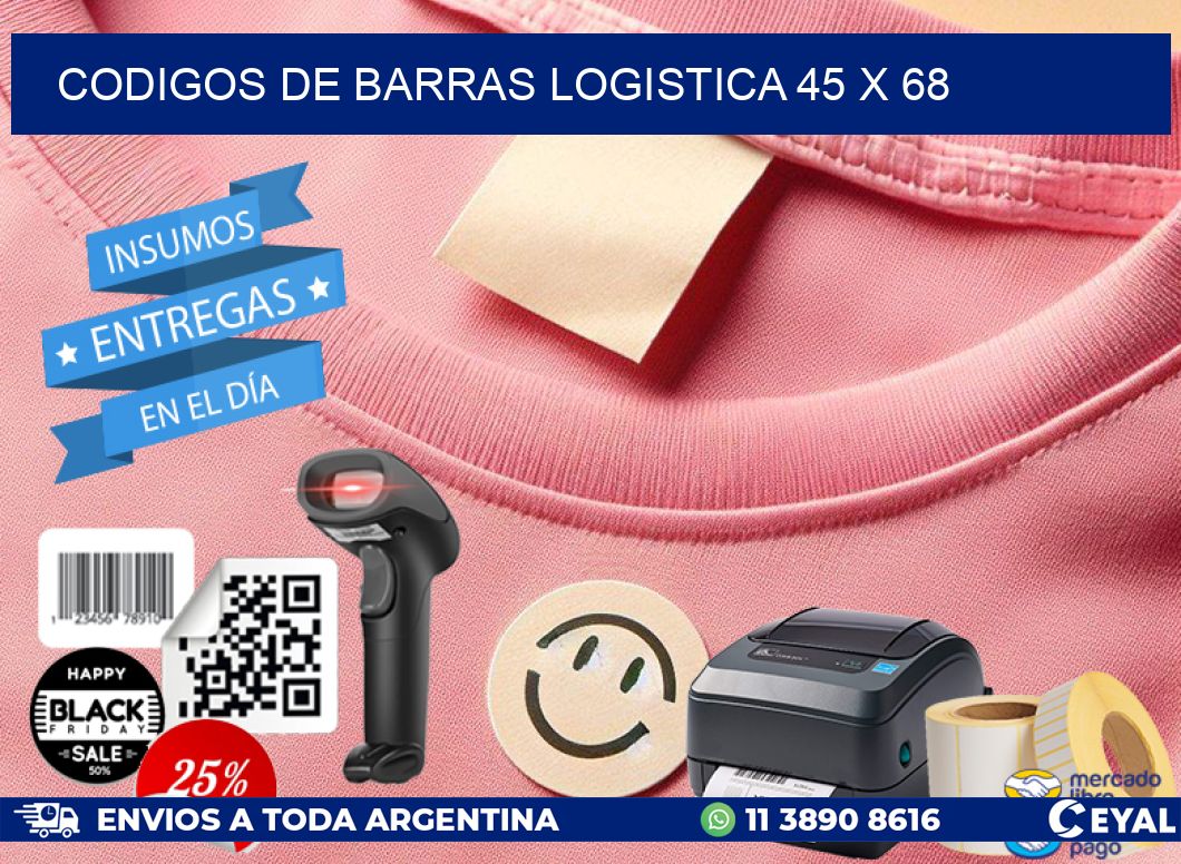 CODIGOS DE BARRAS LOGISTICA 45 x 68