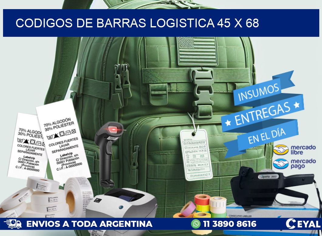 CODIGOS DE BARRAS LOGISTICA 45 x 68
