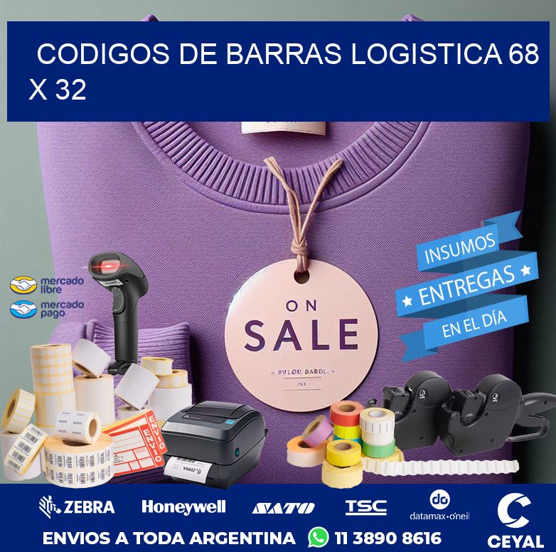 CODIGOS DE BARRAS LOGISTICA 68 x 32