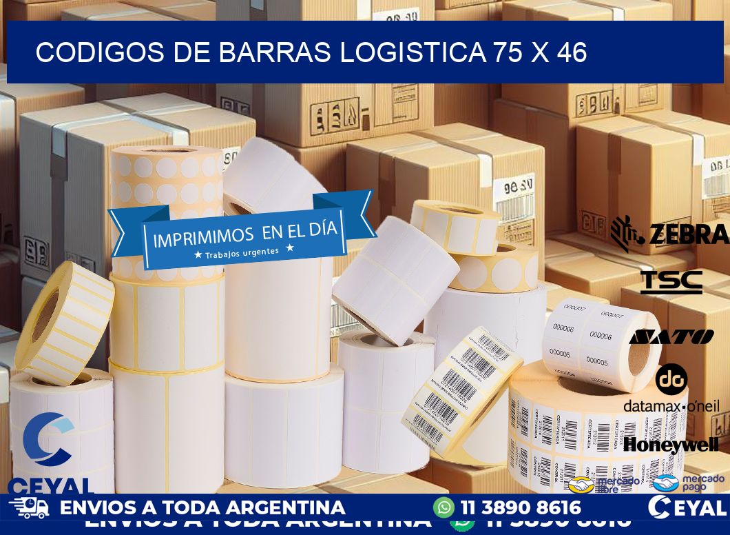 CODIGOS DE BARRAS LOGISTICA 75 x 46