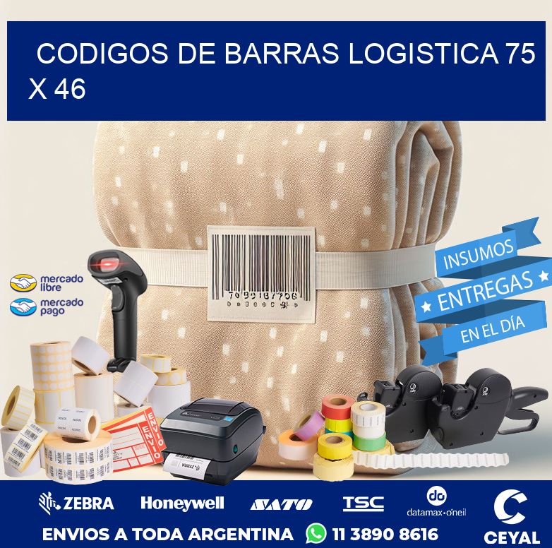 CODIGOS DE BARRAS LOGISTICA 75 x 46