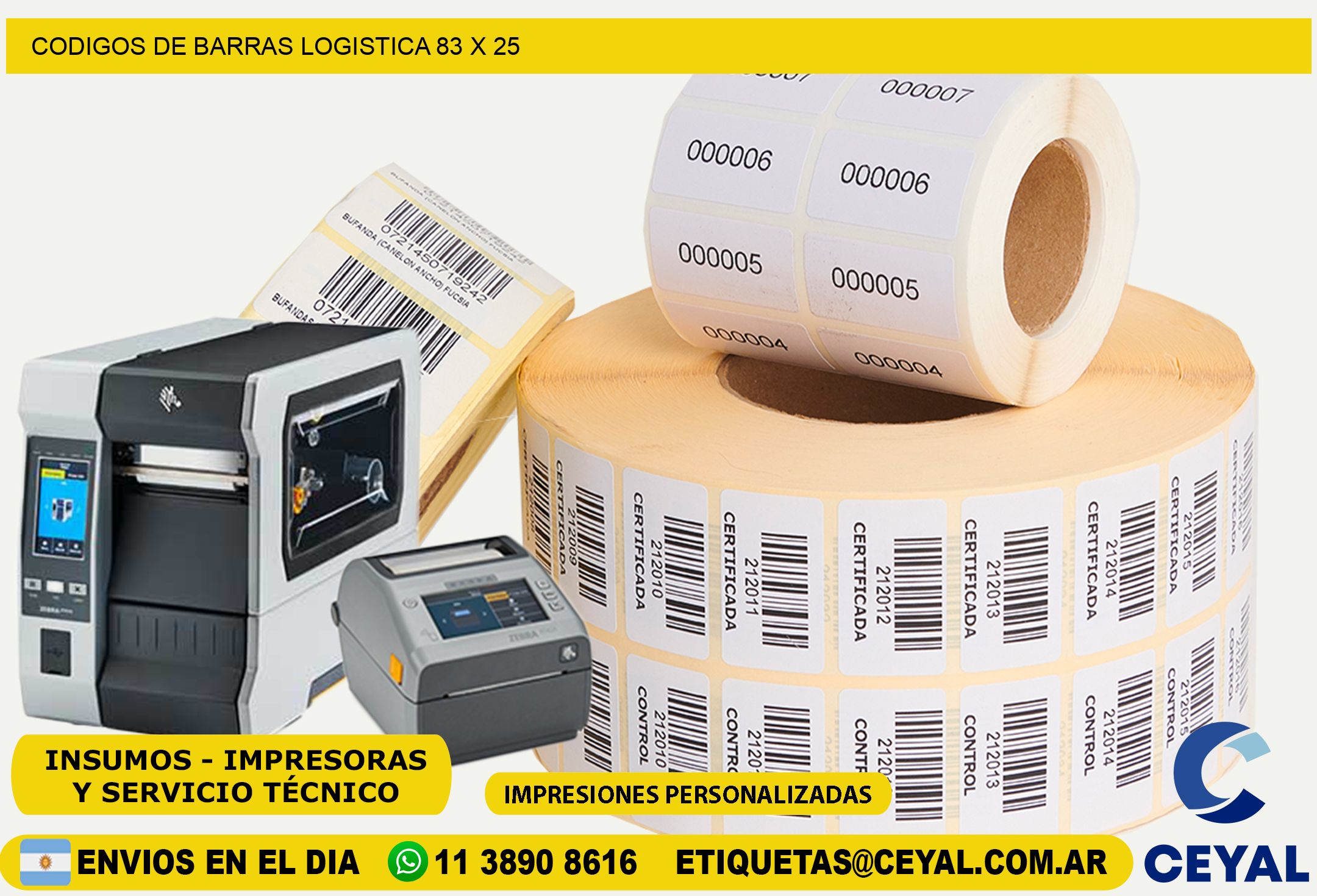 CODIGOS DE BARRAS LOGISTICA 83 x 25