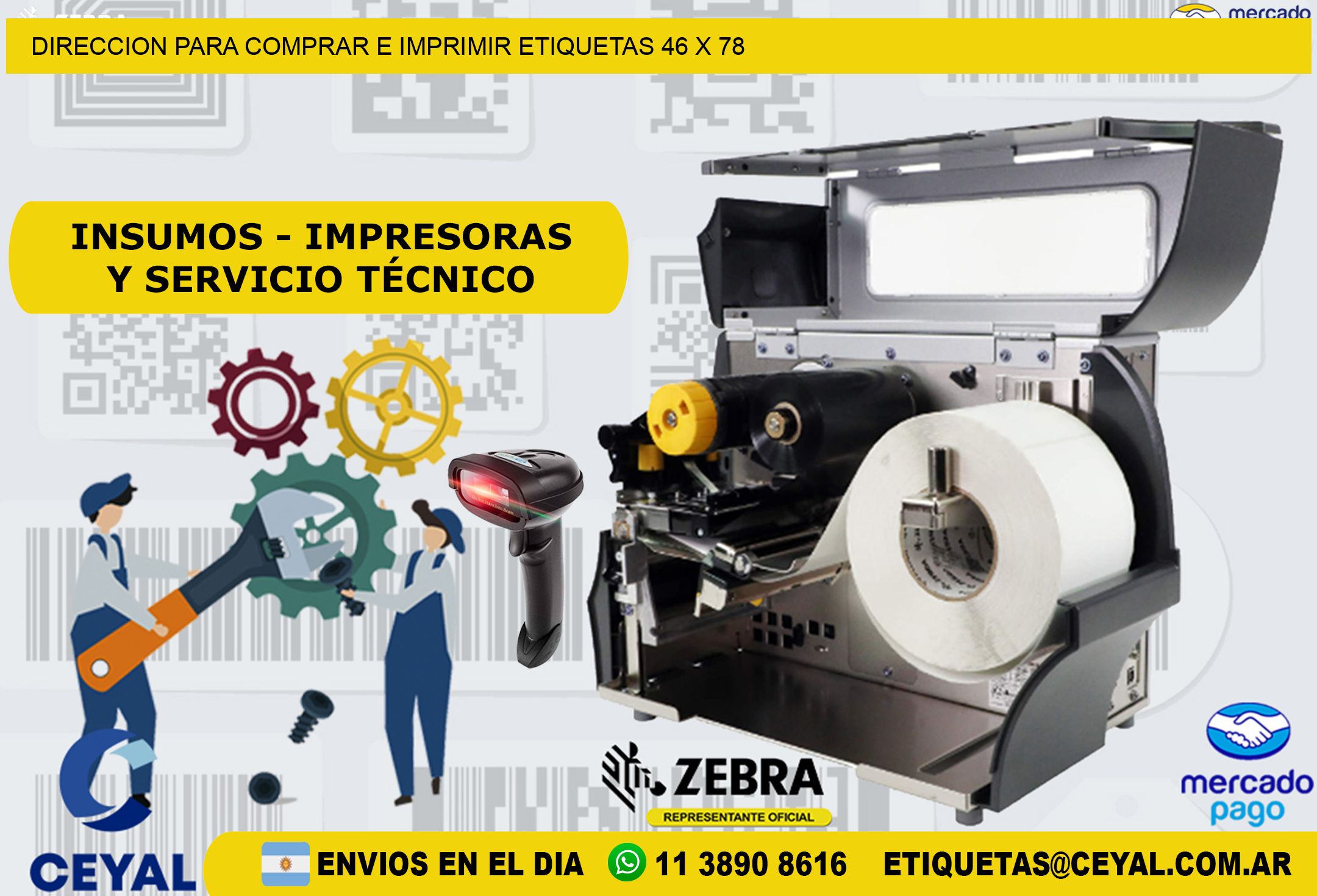 DIRECCION PARA COMPRAR E IMPRIMIR ETIQUETAS 46 x 78