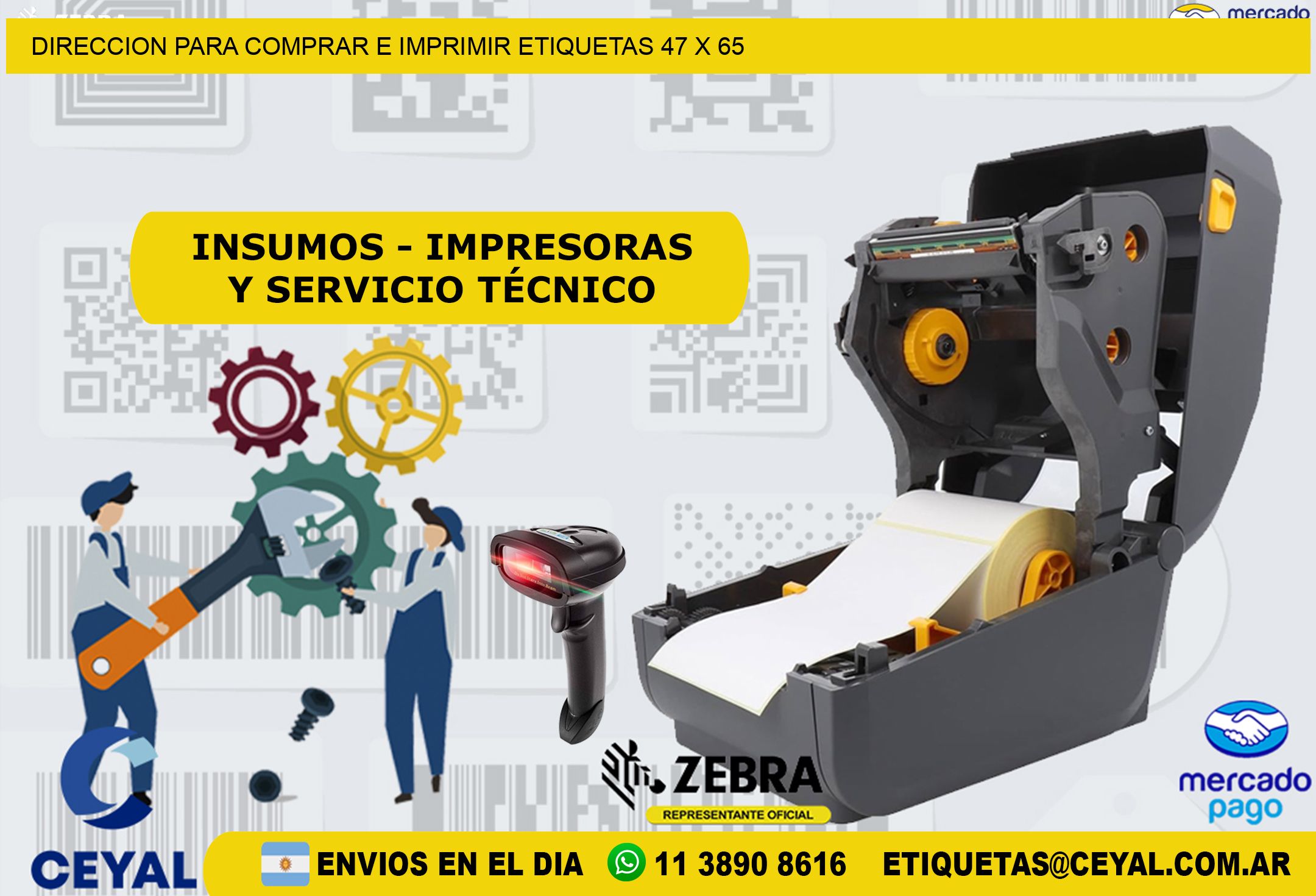 DIRECCION PARA COMPRAR E IMPRIMIR ETIQUETAS 47 x 65