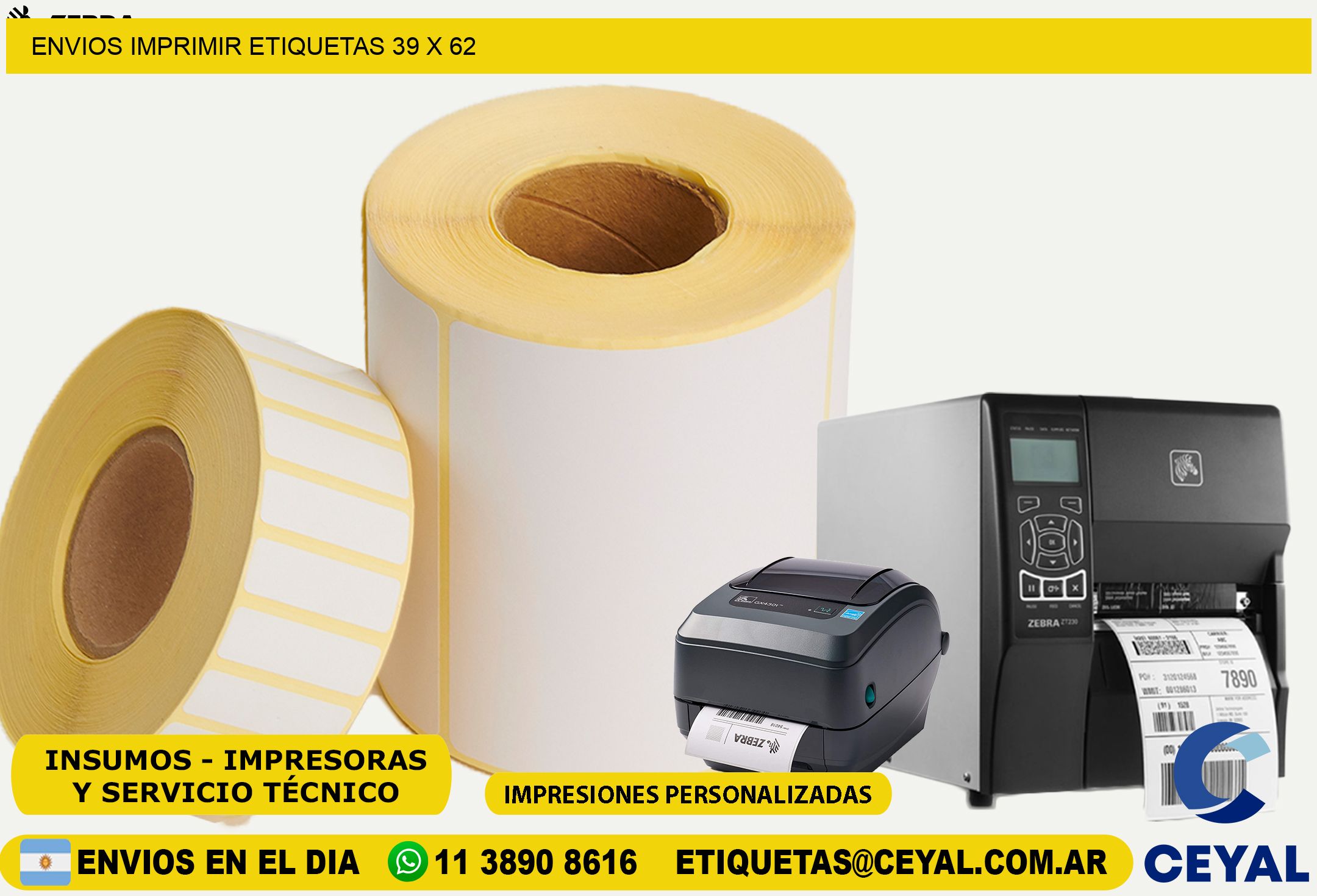 ENVIOS IMPRIMIR ETIQUETAS 39 x 62