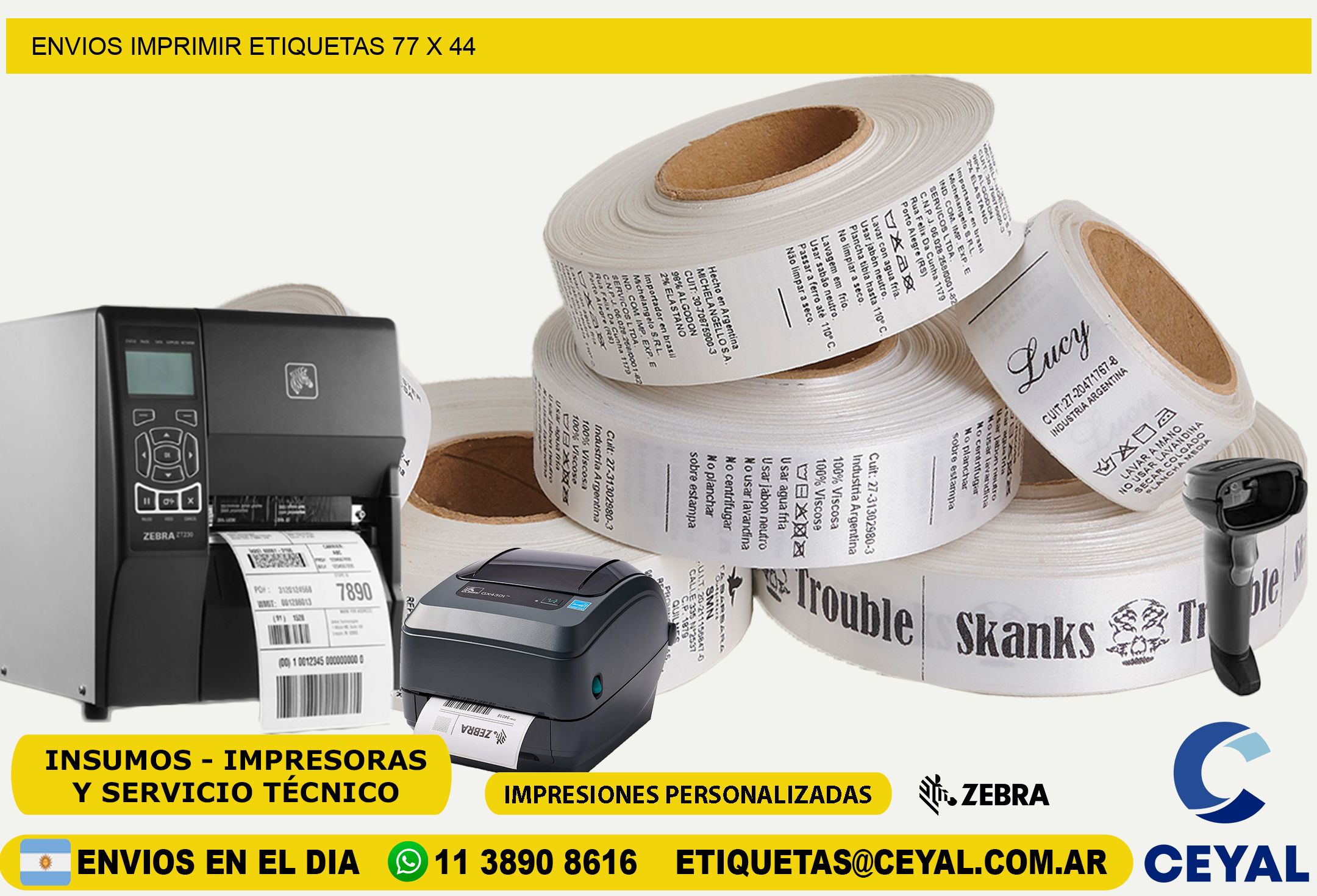 ENVIOS IMPRIMIR ETIQUETAS 77 x 44