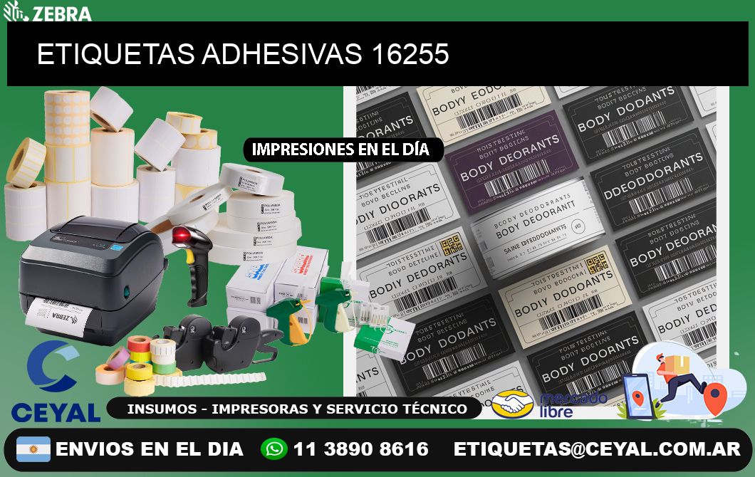 ETIQUETAS ADHESIVAS 16255