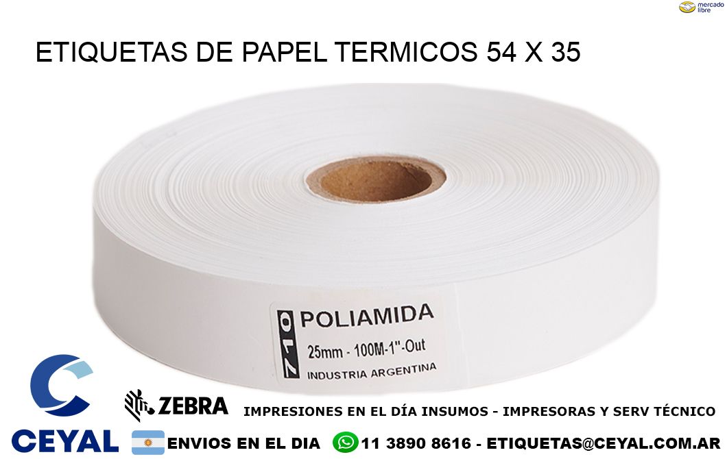 ETIQUETAS DE PAPEL TERMICOS 54 x 35