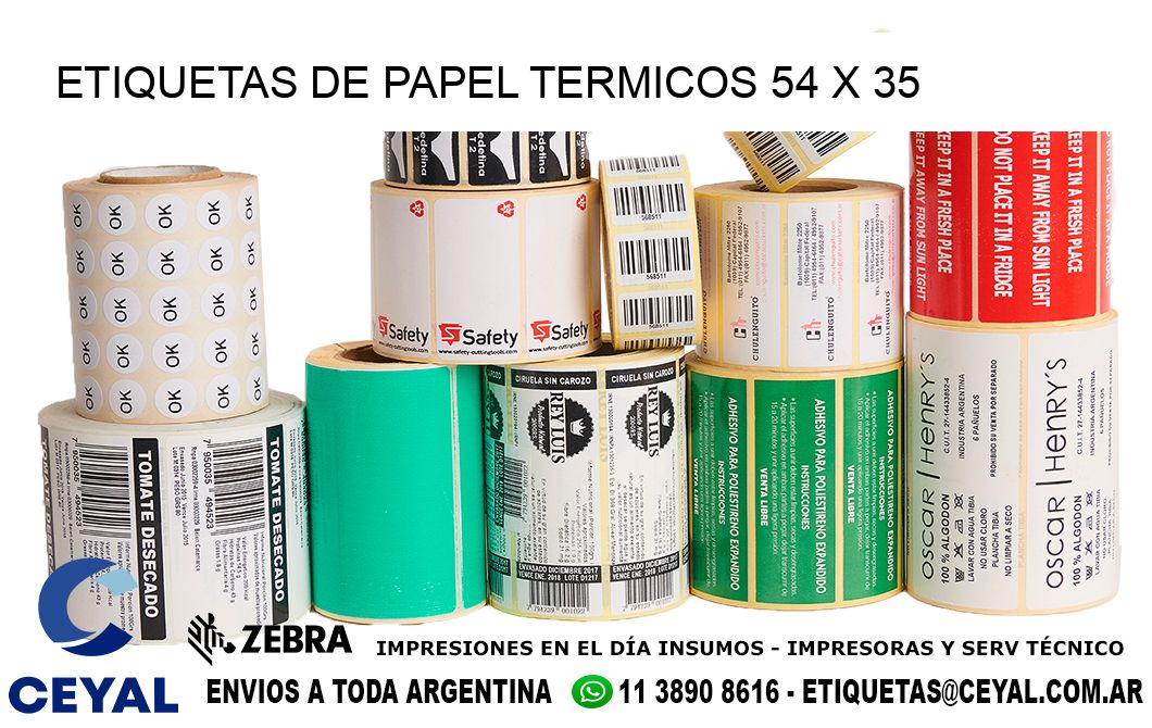 ETIQUETAS DE PAPEL TERMICOS 54 x 35