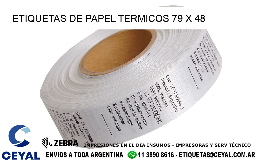ETIQUETAS DE PAPEL TERMICOS 79 x 48
