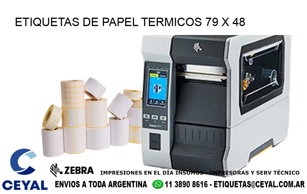 ETIQUETAS DE PAPEL TERMICOS 79 x 48